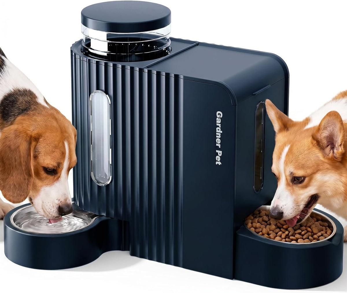 Gravity Automatic Cat Feeder, Water & Food Dispenser Set, Stainless Bowls