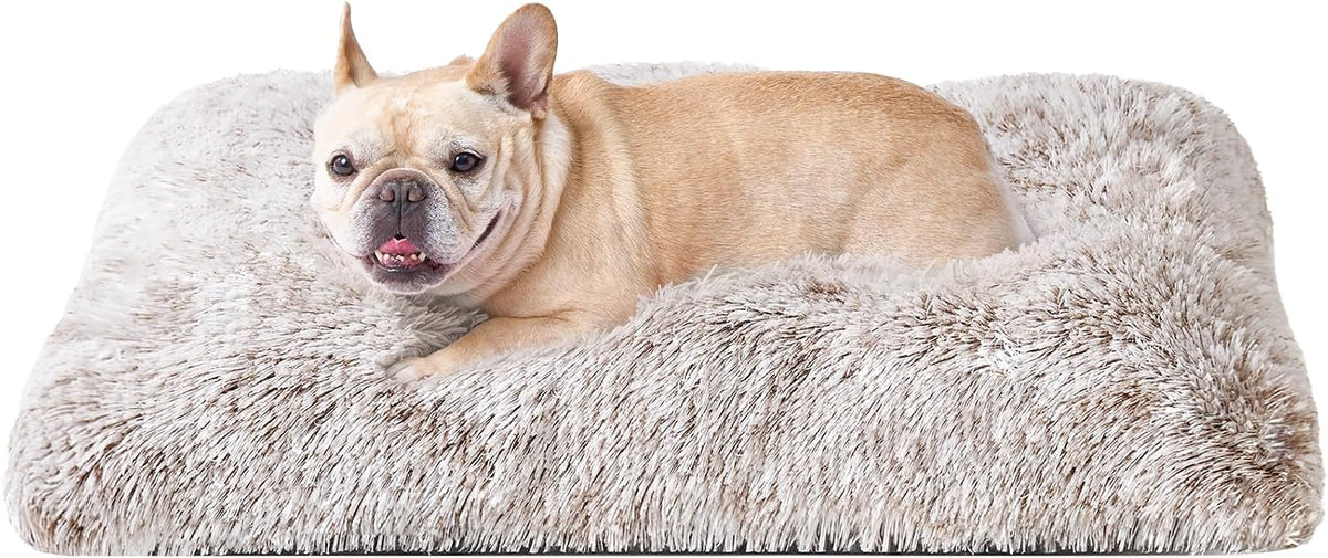 EHEYCIGA Fluffy Dog Crate Bed, Plush Extra Large Dog Pillow, Grey