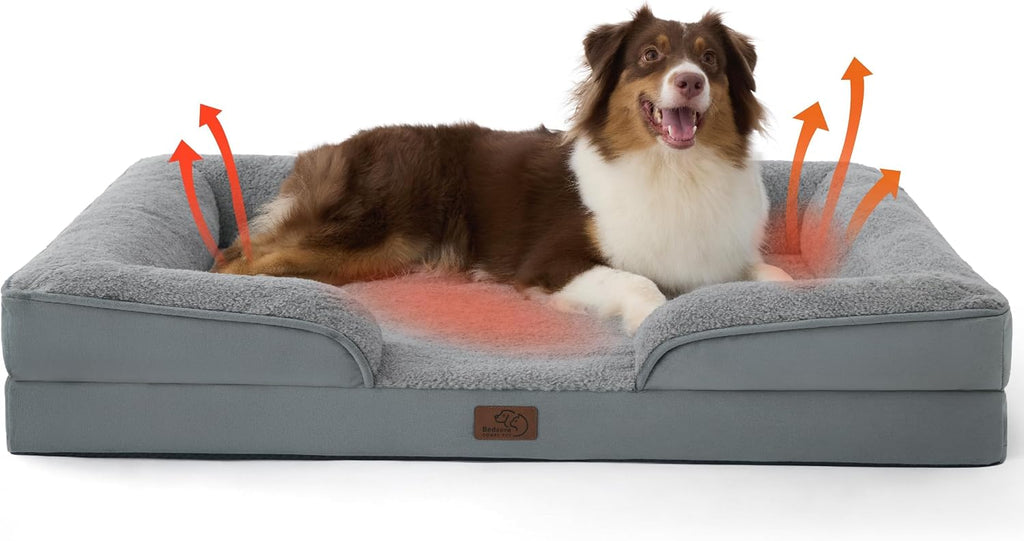 Bedsure Orthopedic Dog Bed Medium Washable Original Design, 28" Grey