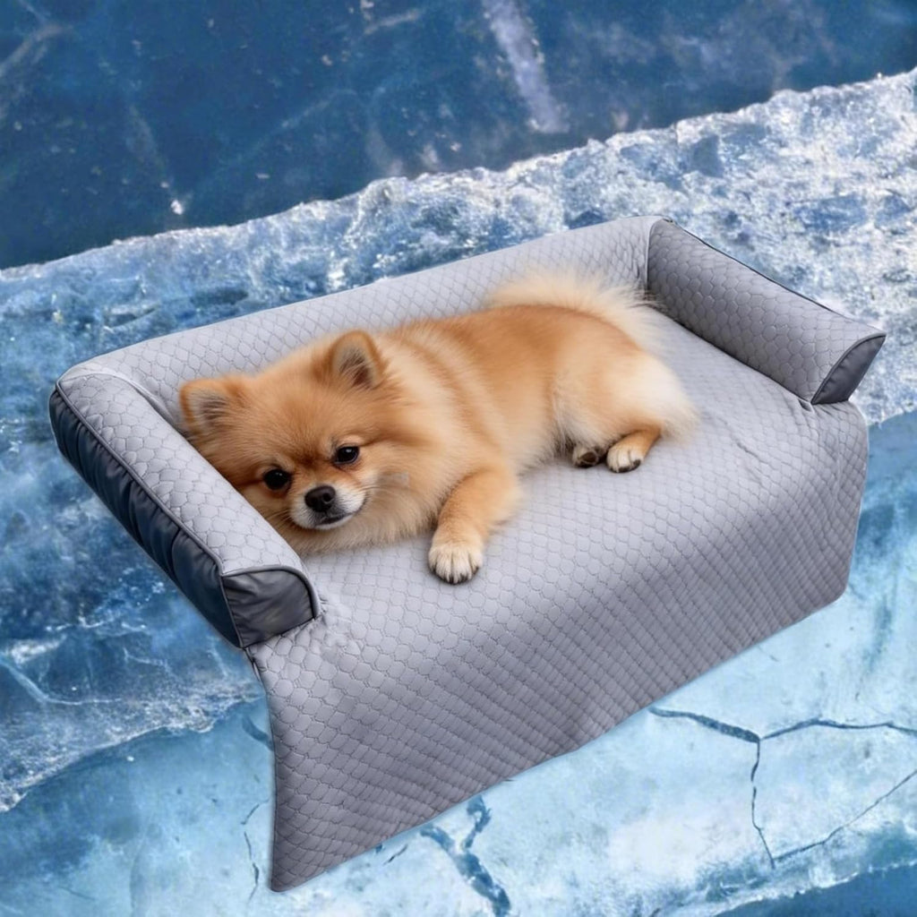 Calming Dog Bed Fluffy Plush Dog Mat for Furniture Protector with Removable Washable Cover for Large Medium Small Dogs and Cats (Large, Light Grey)
