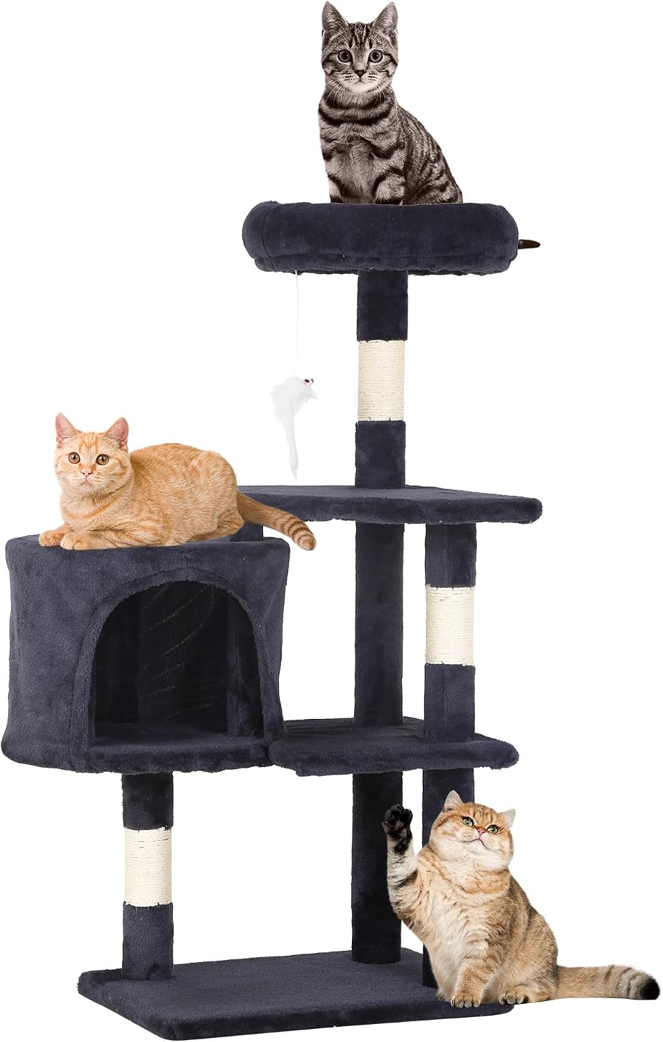 FDW | 54" Cat Tree Tower | Dark Gray | Multi-Level Indoor Activity Center