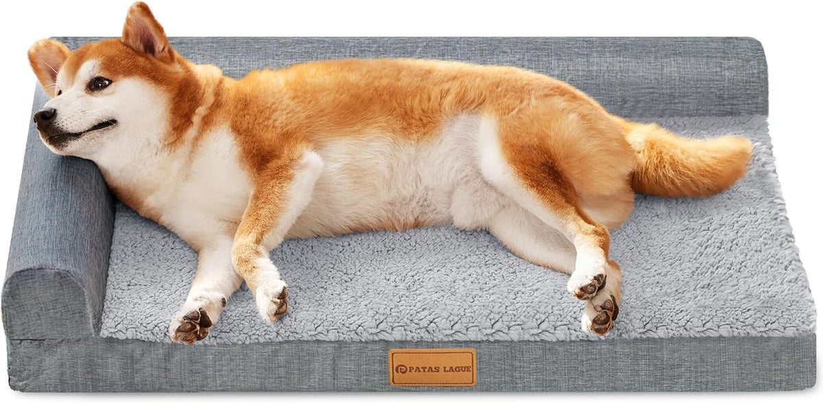 Patas Lague Orthopedic Large Dog Bed Washable Pet Sofa Bed 36''X24'' Black