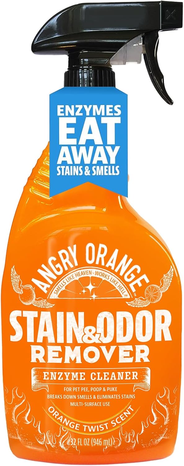 ANGRY ORANGE Pet Stain & Odor Remover for Dog Urine and Stains - Enzyme Pet Odor Eliminator for Home - Citrus - Value 2 pack