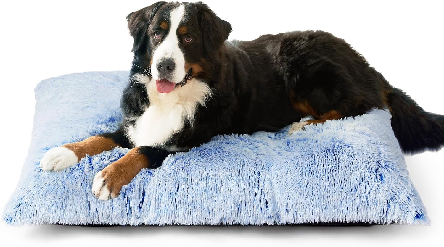EHEYCIGA Fluffy Dog Crate Bed, Plush Extra Large Dog Pillow, Grey