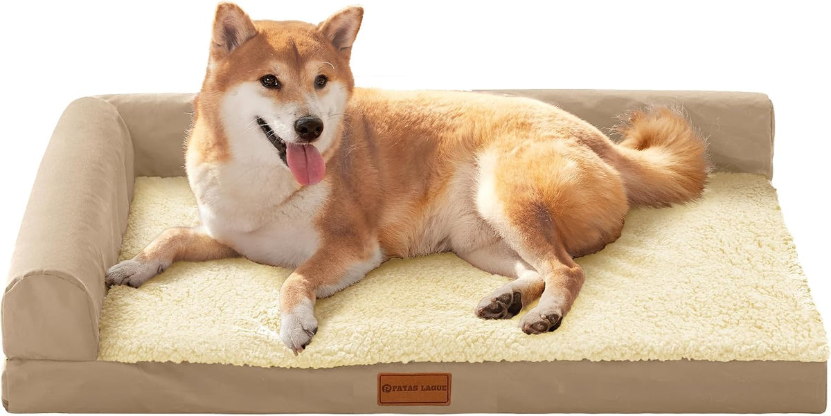 Patas Lague Orthopedic Large Dog Bed Washable Pet Sofa Bed 36''X24'' Black