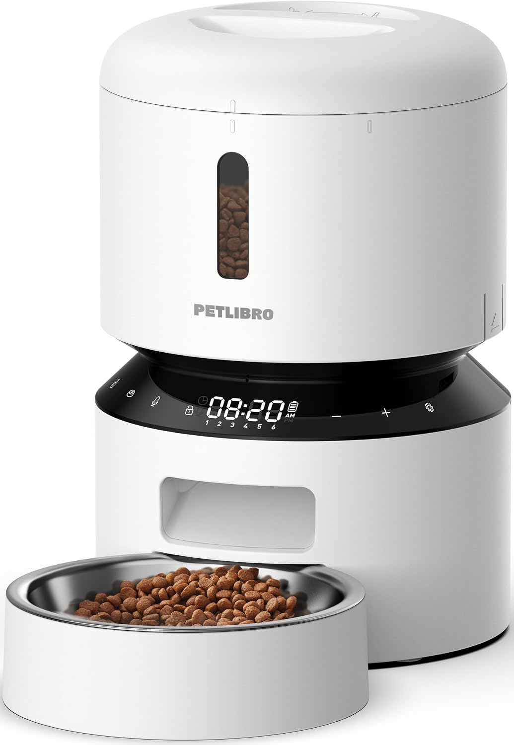 PETLIBRO Automatic Cat Feeder with Camera, 1080P HD Video with Night Vision, 5G WiFi Pet Feeder with 2-Way Audio, Low Food & Blockage Sensor, Motion & Sound Alerts for Cat & Dog Single Tray