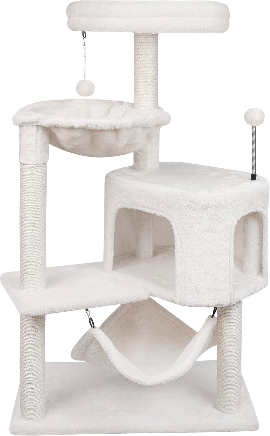 YUNIQUE Cat Tree with Cat Condo and Big Hammock, Grey