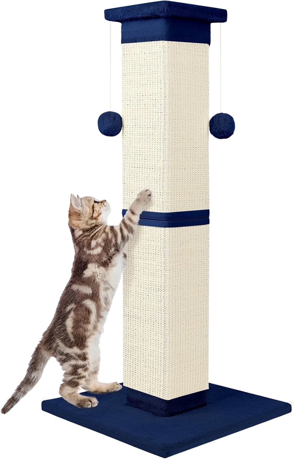 SOCATER Cat Scratching Post 33 Inch Nature Sisal Cat Scratch Post for Indoor Cats, Large Cat Scratcher Protect Your Furniture, for All Breeds