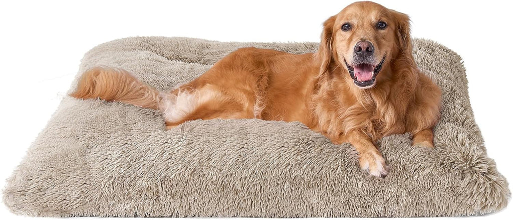 EHEYCIGA Fluffy Dog Crate Bed, Plush Extra Large Dog Pillow, Grey