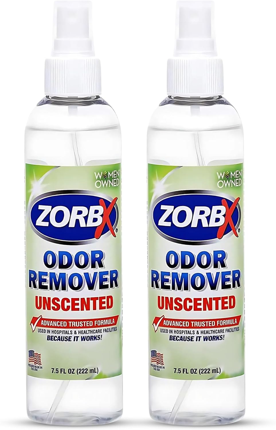 ZORBX Unscented Odor Remover Spray 2 Oz 24-Pack, Bulk, Hospital-Grade