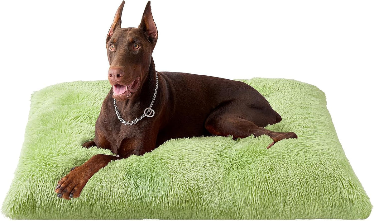 EHEYCIGA Fluffy Dog Crate Bed, Plush Extra Large Dog Pillow, Grey
