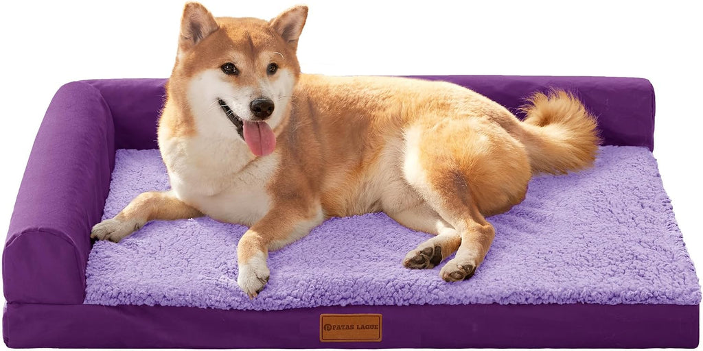 Patas Lague Orthopedic Large Dog Bed Washable Pet Sofa Bed 36''X24'' Black