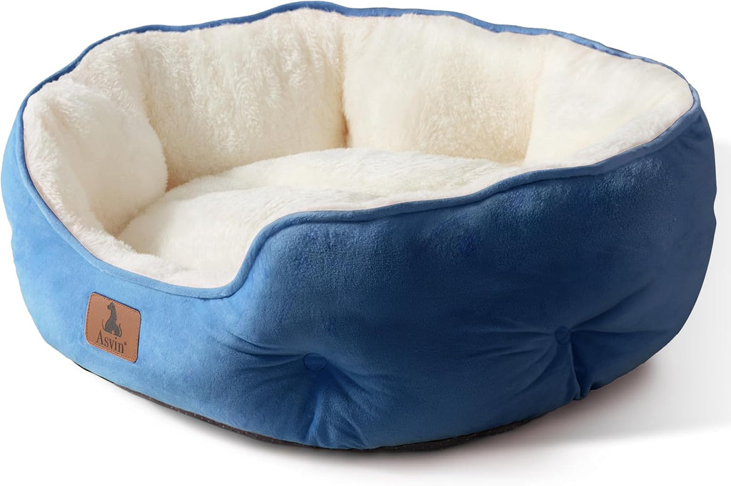 Medium Dog Bed for Medium Dogs, Cat Beds for Indoor Cats, Pet Bed for Puppy and Kitty, Extra Soft & Machine Washable with Anti-Slip & Water-Resistant Oxford Bottom, Grey, 25 inches