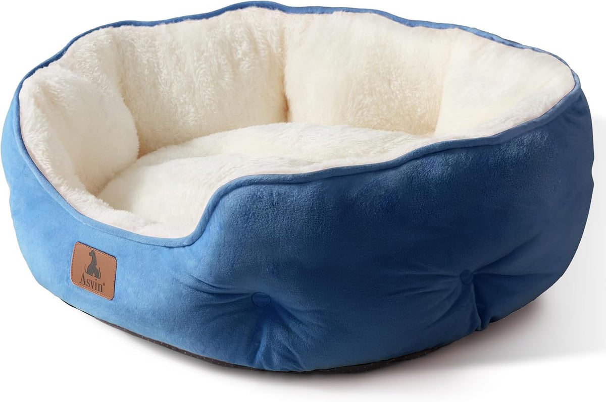 Medium Dog Bed for Medium Dogs, Cat Beds for Indoor Cats, Pet Bed for Puppy and Kitty, Extra Soft & Machine Washable with Anti-Slip & Water-Resistant Oxford Bottom, Grey, 25 inches