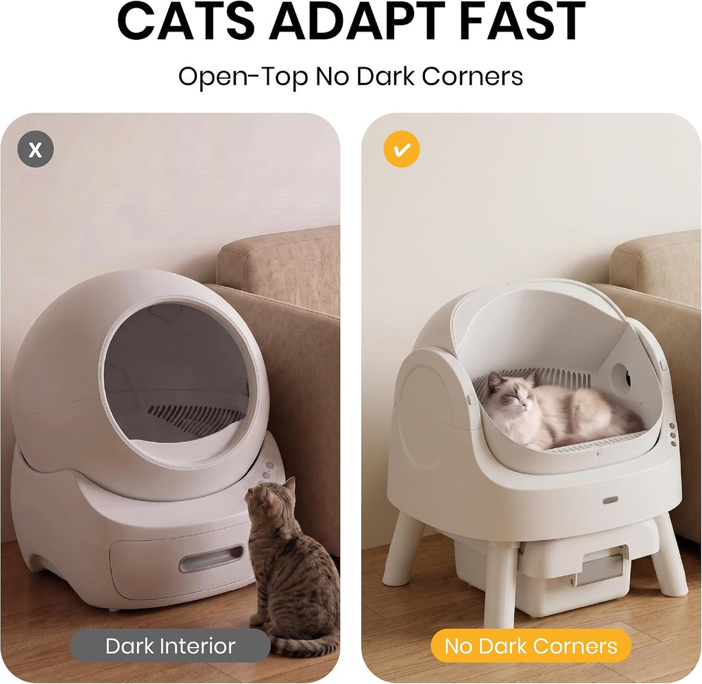 Self Cleaning Litter Box, Self Cleaning Cat Litter Box, Open-Top Design