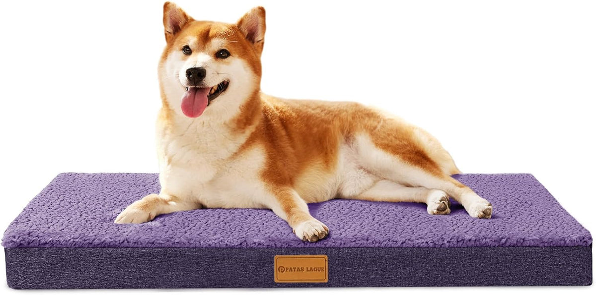 Patas Lague Orthopedic Large Dog Bed Washable Pet Sofa Mat 48''X30'' Black
