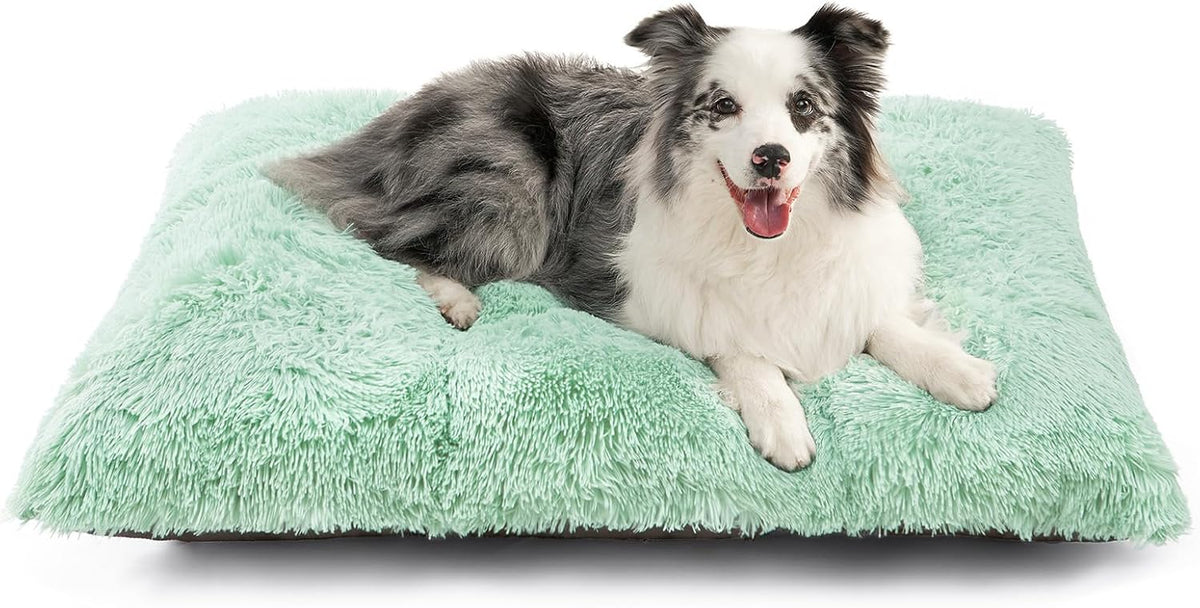 EHEYCIGA Fluffy Dog Crate Bed, Plush Extra Large Dog Pillow, Grey