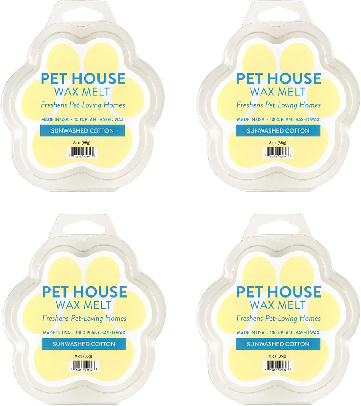 Fresh Citrus Scented Wax Melts Plant-Based Wax, 4 Pack Pet House