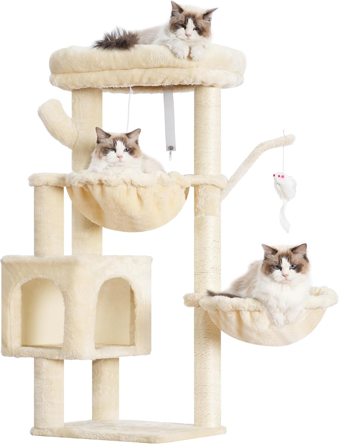 Heybly Cat Tree, 40" Tower with All-Sisal Wrapped Scratching Post HCT006SW