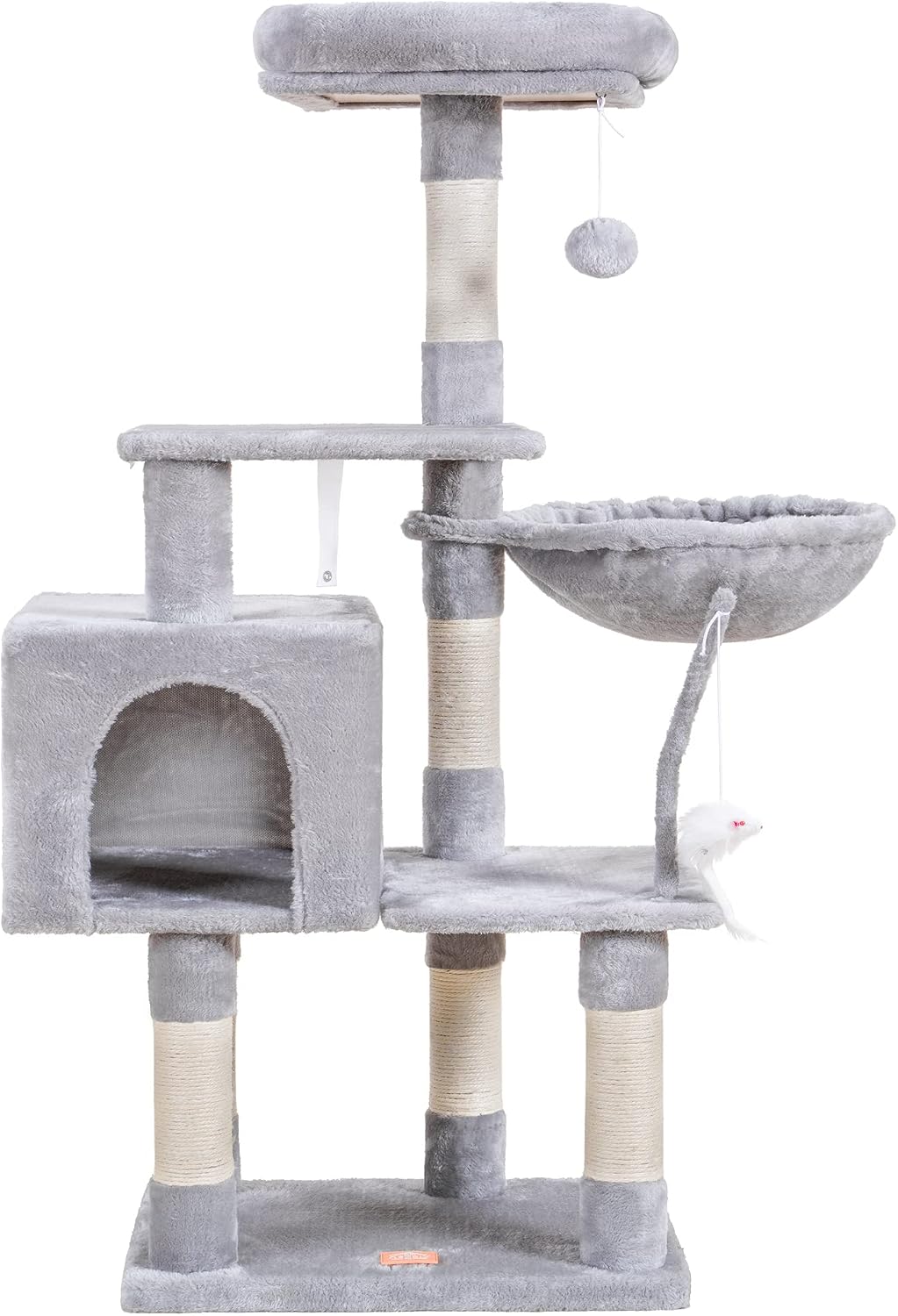 Heybly Cat Tree with Toy, 43.3 inch Cat Tower for Indoor Cats HCT004SG