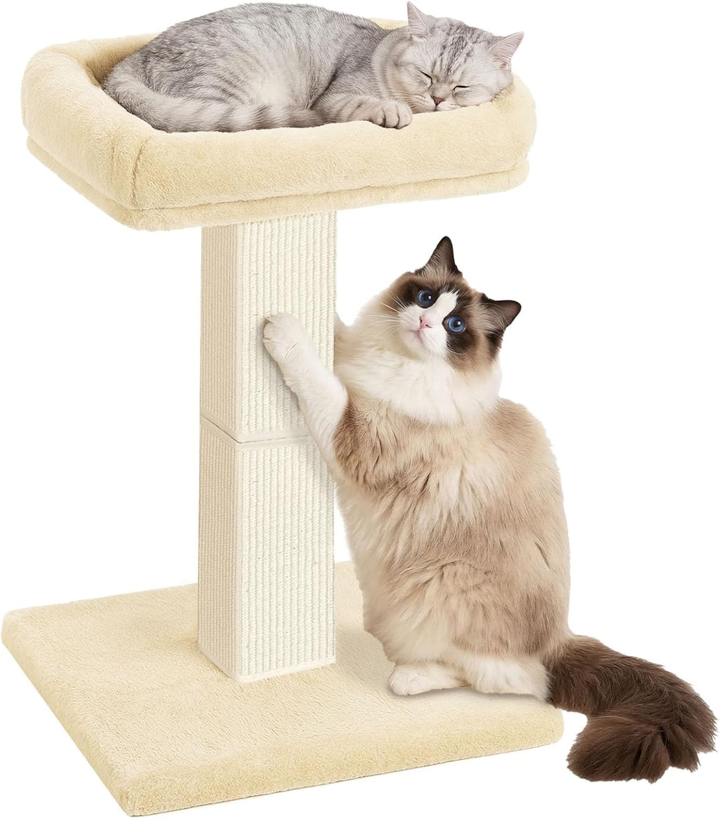 Cat Scratching Post for Indoor Cats, 32Inch Sisal Cat Scratcher, Beige