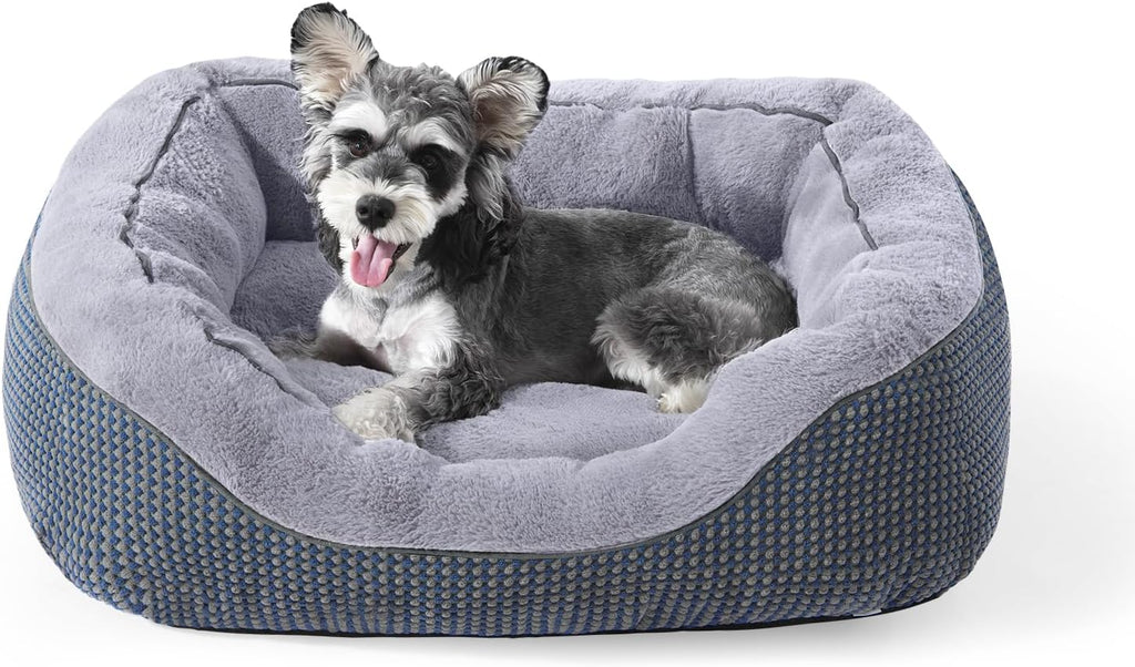 Small Dog Bed for Small Dogs, Cat Beds for Indoor Cats Washable, Orthopedic Dog Bed, Warming Soft Calming Sleeping Puppy Bed Durable Pet Bed with Anti-Slip Bottom S(20"x19"x6")