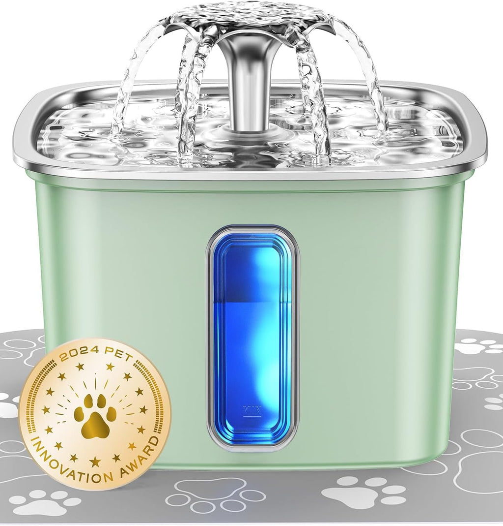Veken Innovation Award Winner Stainless Steel Cat Water Fountain, 108oz, C1