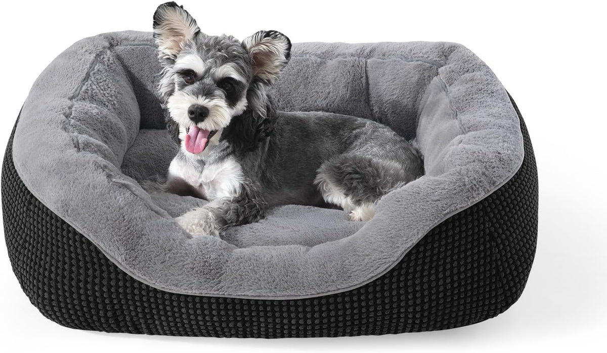 Small Dog Bed for Small Dogs, Cat Beds for Indoor Cats Washable, Orthopedic Dog Bed, Warming Soft Calming Sleeping Puppy Bed Durable Pet Bed with Anti-Slip Bottom S(20"x19"x6")