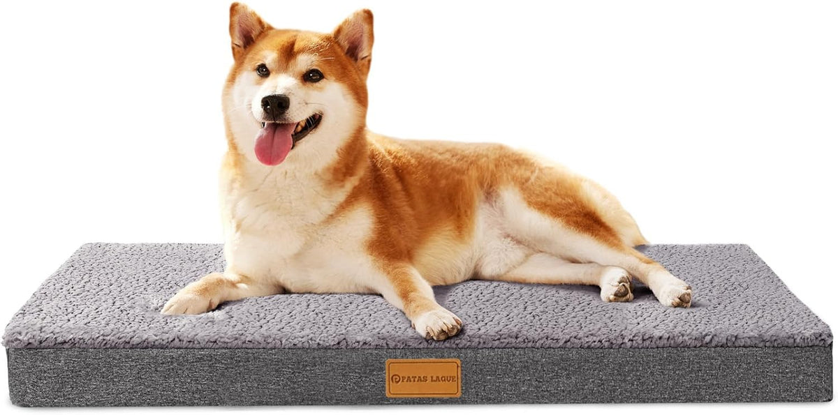 Patas Lague Orthopedic Large Dog Bed Washable Pet Sofa Mat 48''X30'' Black