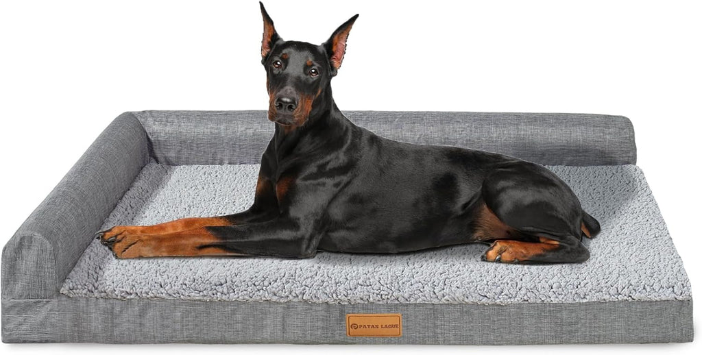 Patas Lague Orthopedic Large Dog Bed Washable Pet Sofa Bed 36''X24'' Black