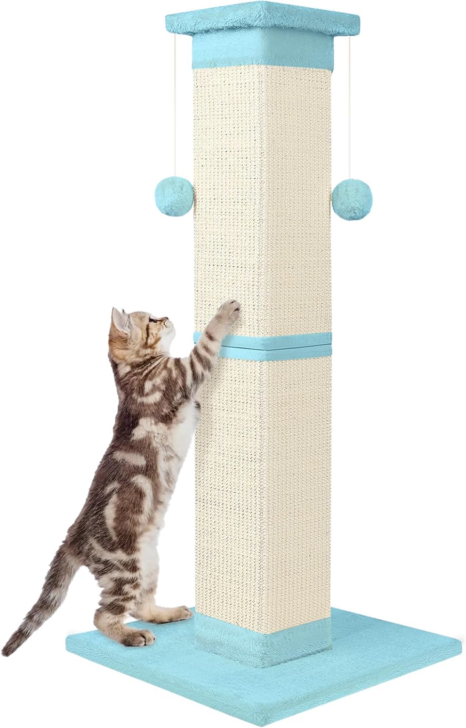 SOCATER Cat Scratching Post 33 Inch Nature Sisal Cat Scratch Post for Indoor Cats, Large Cat Scratcher Protect Your Furniture, for All Breeds