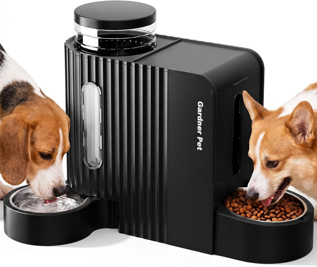 Gravity Automatic Cat Feeder, Water & Food Dispenser Set, Stainless Bowls