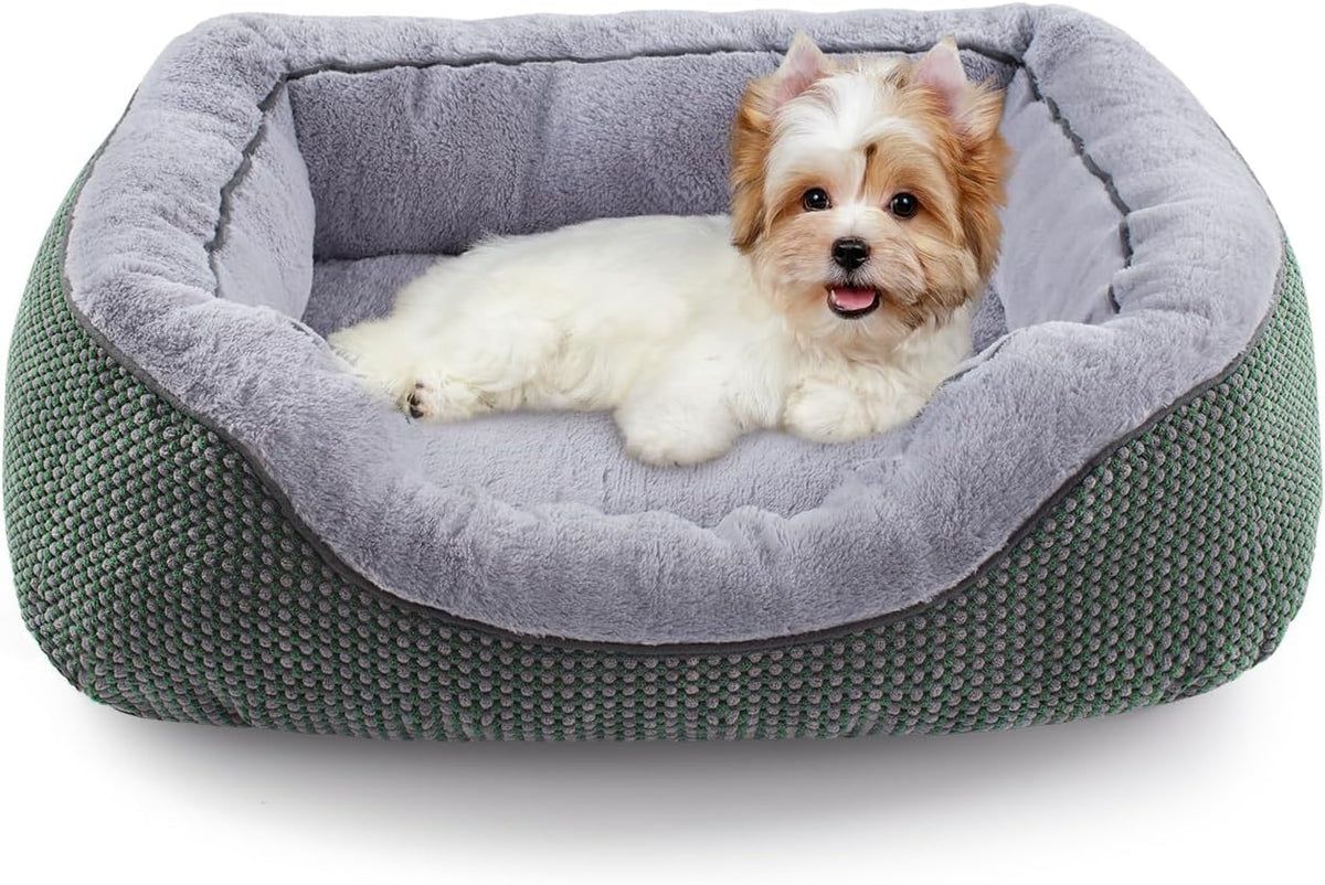 Small Dog Bed for Small Dogs, Cat Beds for Indoor Cats Washable, Orthopedic Dog Bed, Warming Soft Calming Sleeping Puppy Bed Durable Pet Bed with Anti-Slip Bottom S(20"x19"x6")