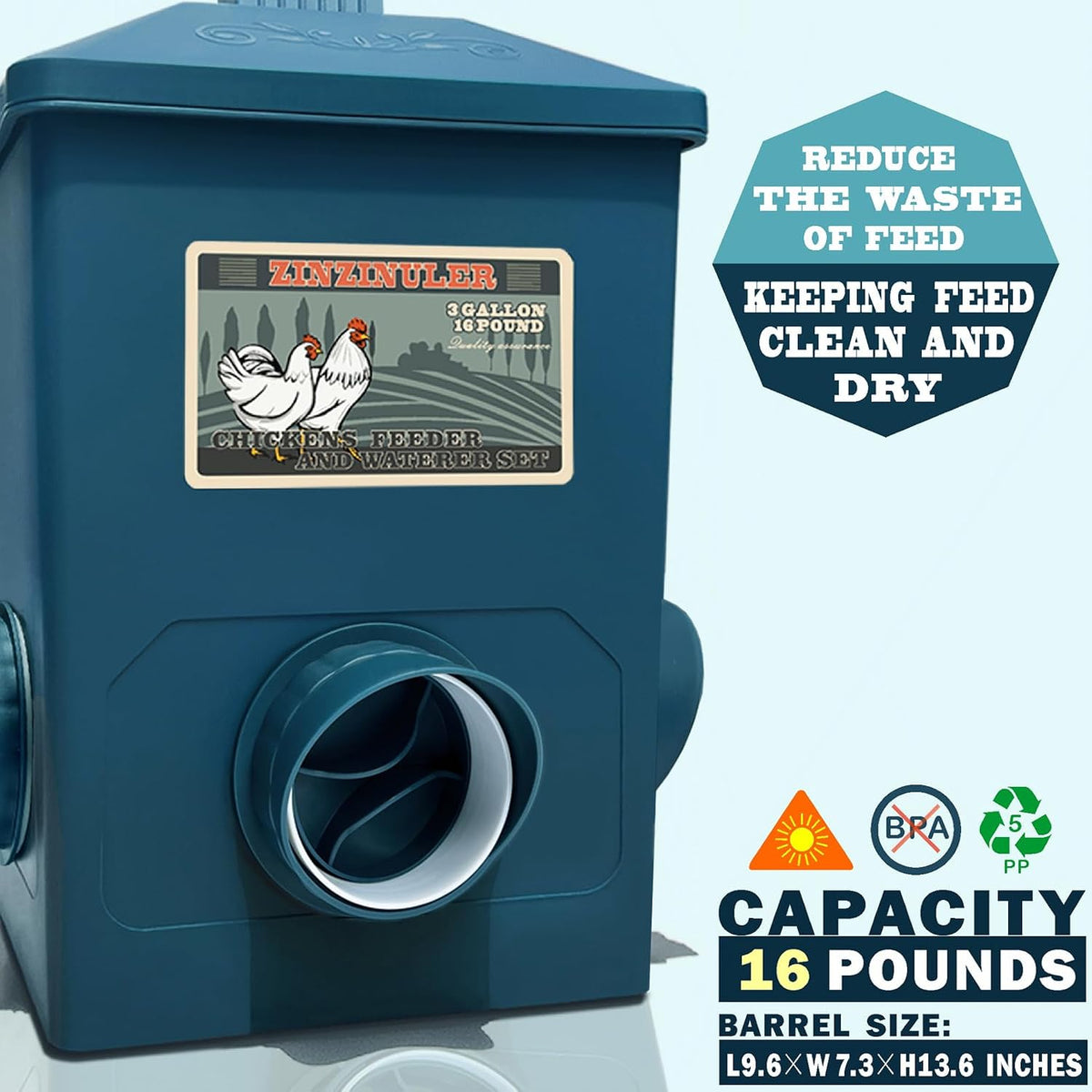 Automatic Port Chicken Feeder and Cup Waterer Set