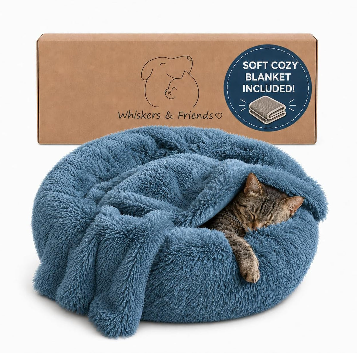 Cat Beds for Indoor Cats & Small Dog, Fluffy Cat Bed