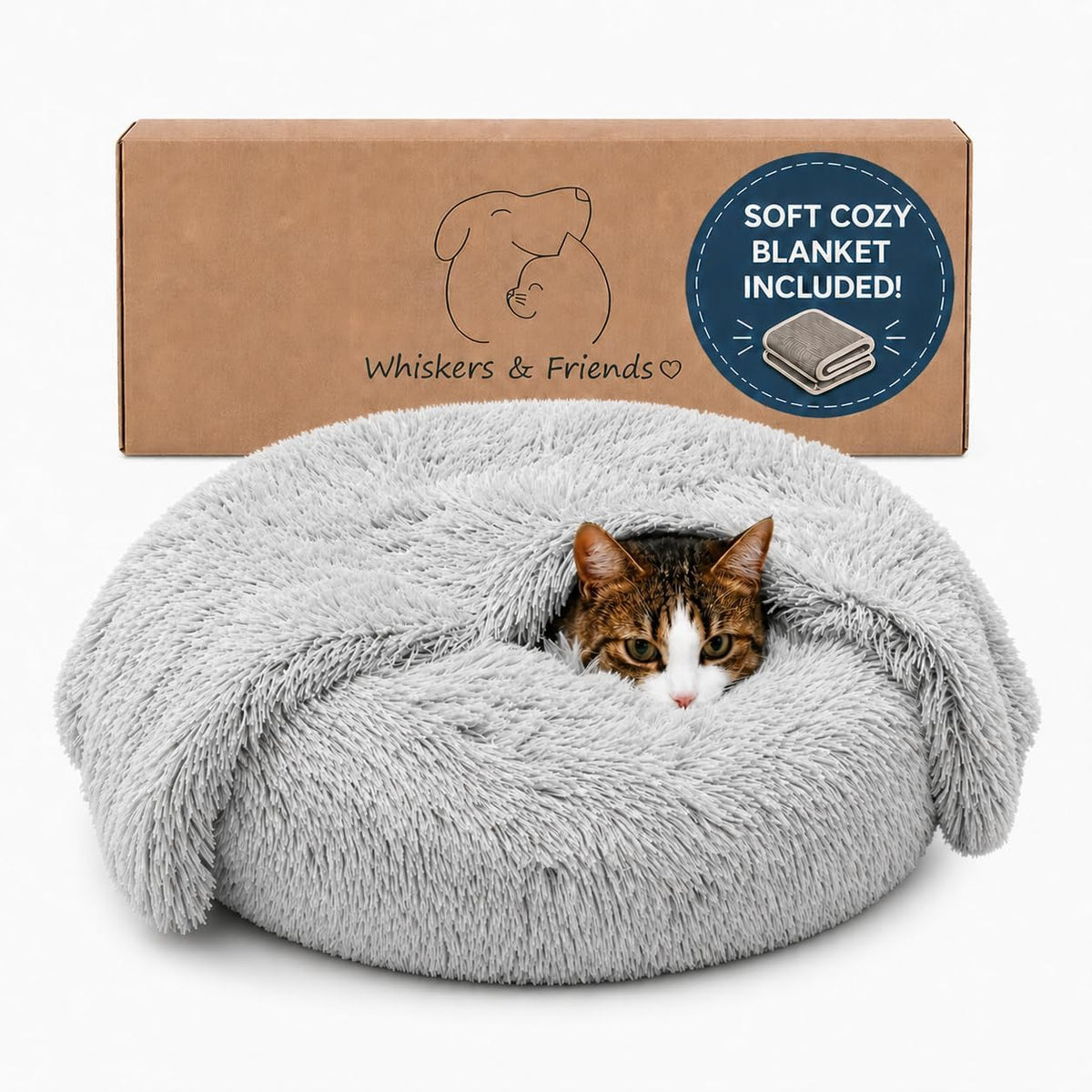 Cat Beds for Indoor Cats & Small Dog, Fluffy Cat Bed