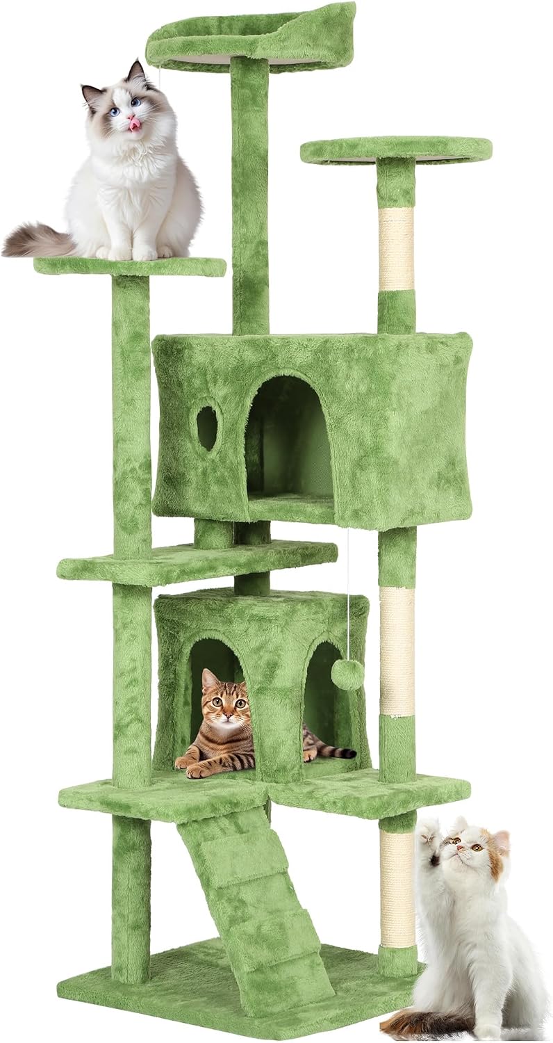 FDW | 54" Cat Tree Tower | Dark Gray | Multi-Level Indoor Activity Center