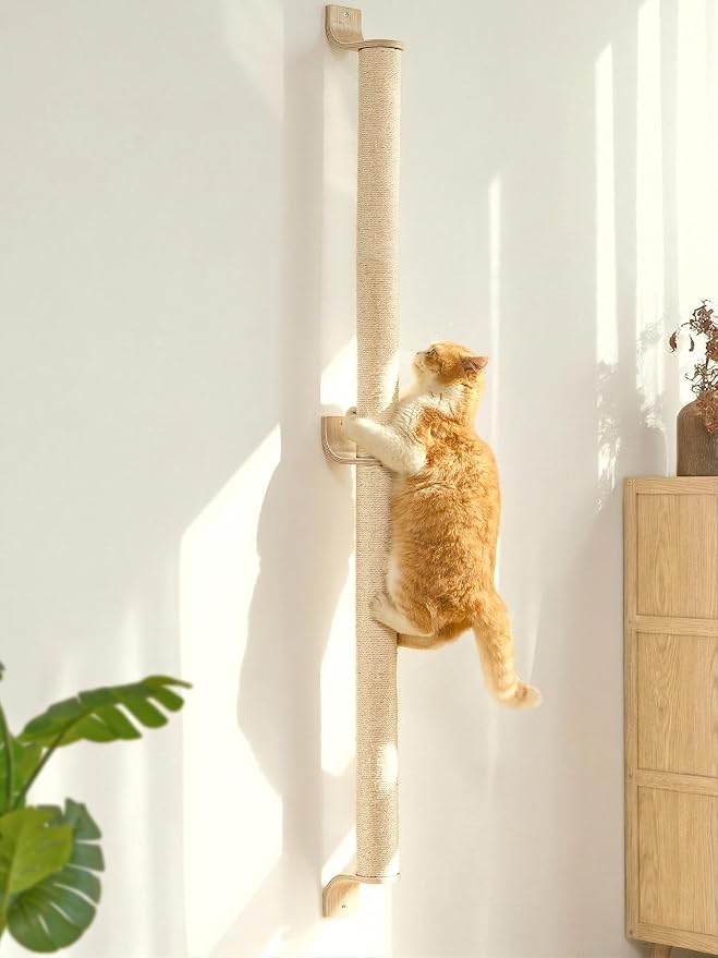 FUKUMARU Cat Wall Scratcher, 60" Tall Kitten Scratching Post