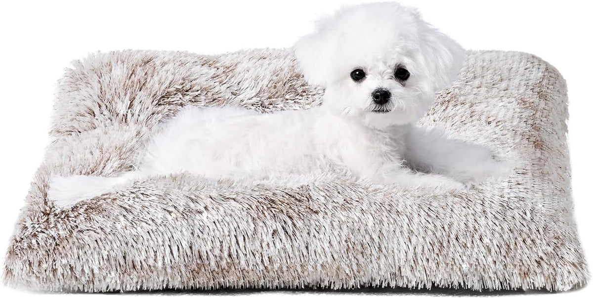 EHEYCIGA Fluffy Dog Crate Bed, Plush Extra Large Dog Pillow, Grey
