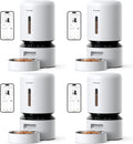 PETLIBRO Automatic Cat Feeder,5G WiFi Automatic Dog Feeder with Freshness Preservation,5L Timed Cat Feeders with Low Food Sensor,Up to 10 Meals Per Day,Granary Pet-Feeder for Cats/Dogs,(Pack of 4)