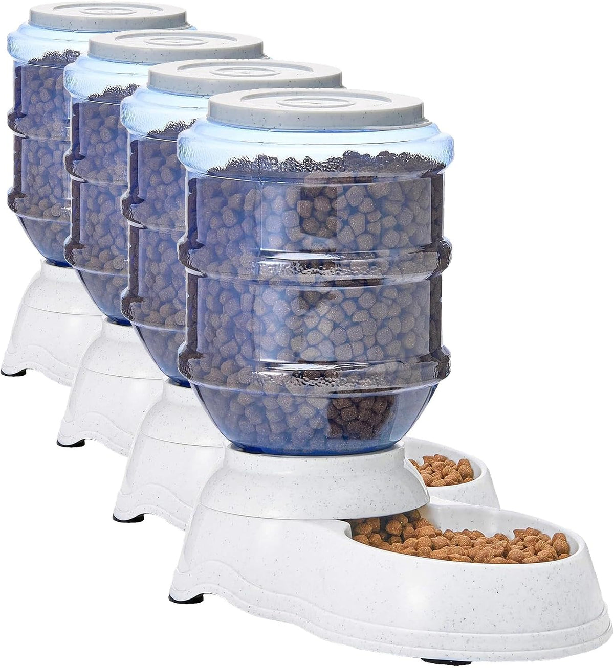 Basics Automatic Pet Water Dispenser and Gravity Food Feeder Set for Cat and Dog, Easy to Clean, 152fl.oz food feeder, 135.3fl.oz water dispenser, Small, Pack of 2