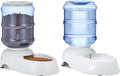 Basics Automatic Pet Water Dispenser and Gravity Food Feeder Set for Cat and Dog, Easy to Clean, 152fl.oz food feeder, 135.3fl.oz water dispenser, Small, Pack of 2
