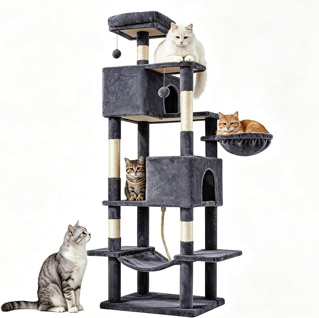 Sweetcrispy 44 Inch Cat Tree Tower for Indoor Cats and Kittens