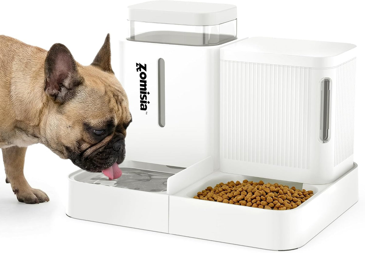 Automatic Cat Feeder, Gravity Cat Food Dispenser, 0.8Gal x 2, Black