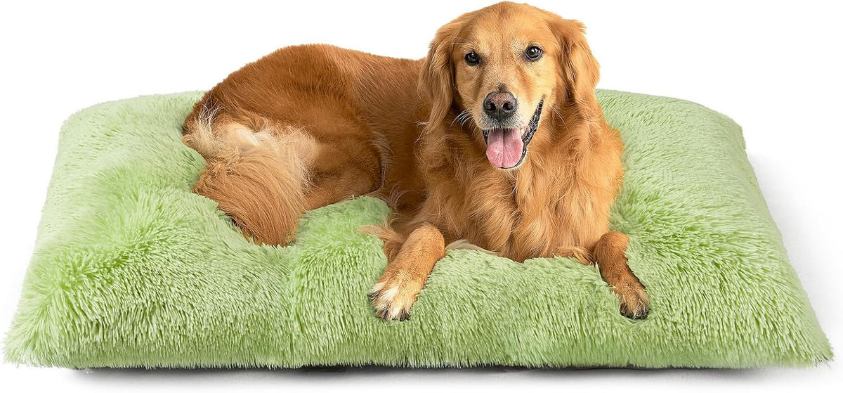 EHEYCIGA Fluffy Dog Crate Bed, Plush Extra Large Dog Pillow, Grey