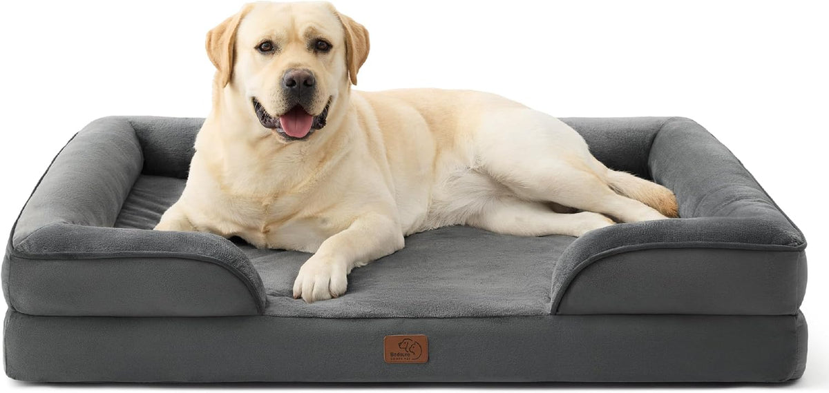 Bedsure Orthopedic Dog Bed Medium Washable Original Design, 28" Grey