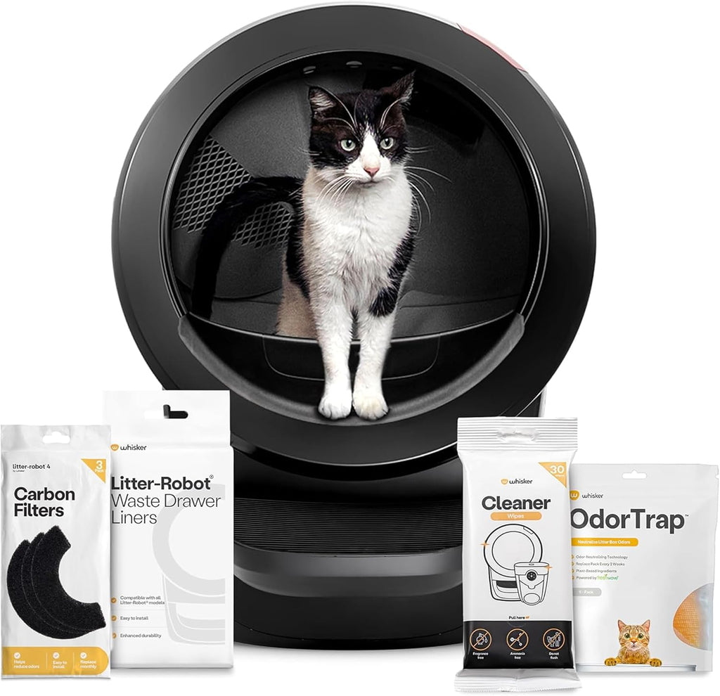 Whisker Litter-Robot 4 Supply & Accessory Bundle, Black - Automatic