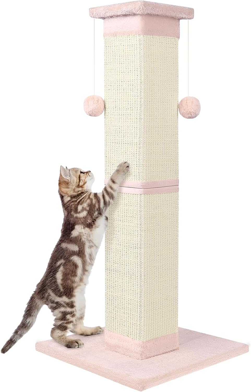 SOCATER Cat Scratching Post 33 Inch Nature Sisal Cat Scratch Post for Indoor Cats, Large Cat Scratcher Protect Your Furniture, for All Breeds