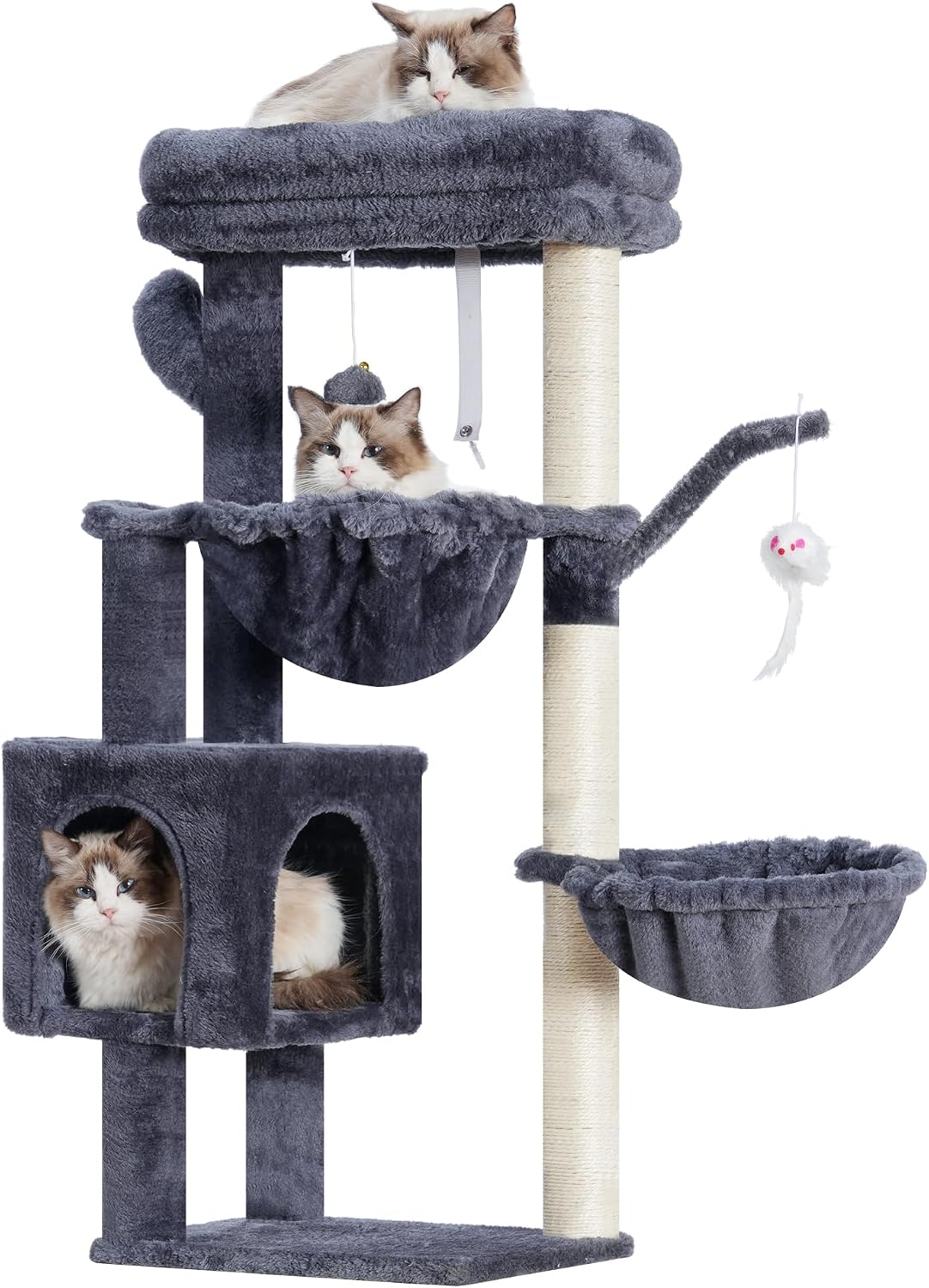 Heybly Cat Tree, 40" Tower with All-Sisal Wrapped Scratching Post HCT006SW