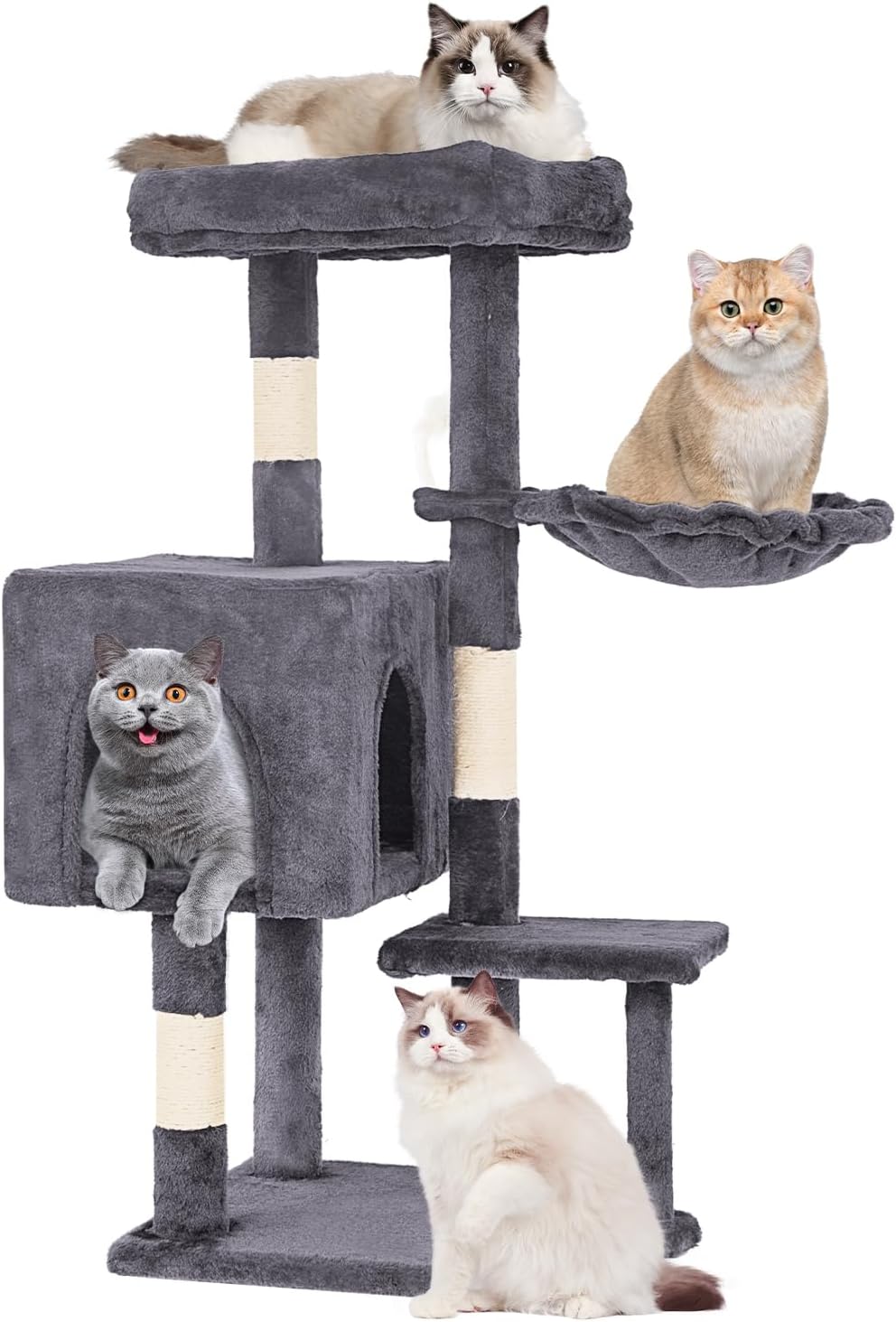 FDW | 54" Cat Tree Tower | Dark Gray | Multi-Level Indoor Activity Center